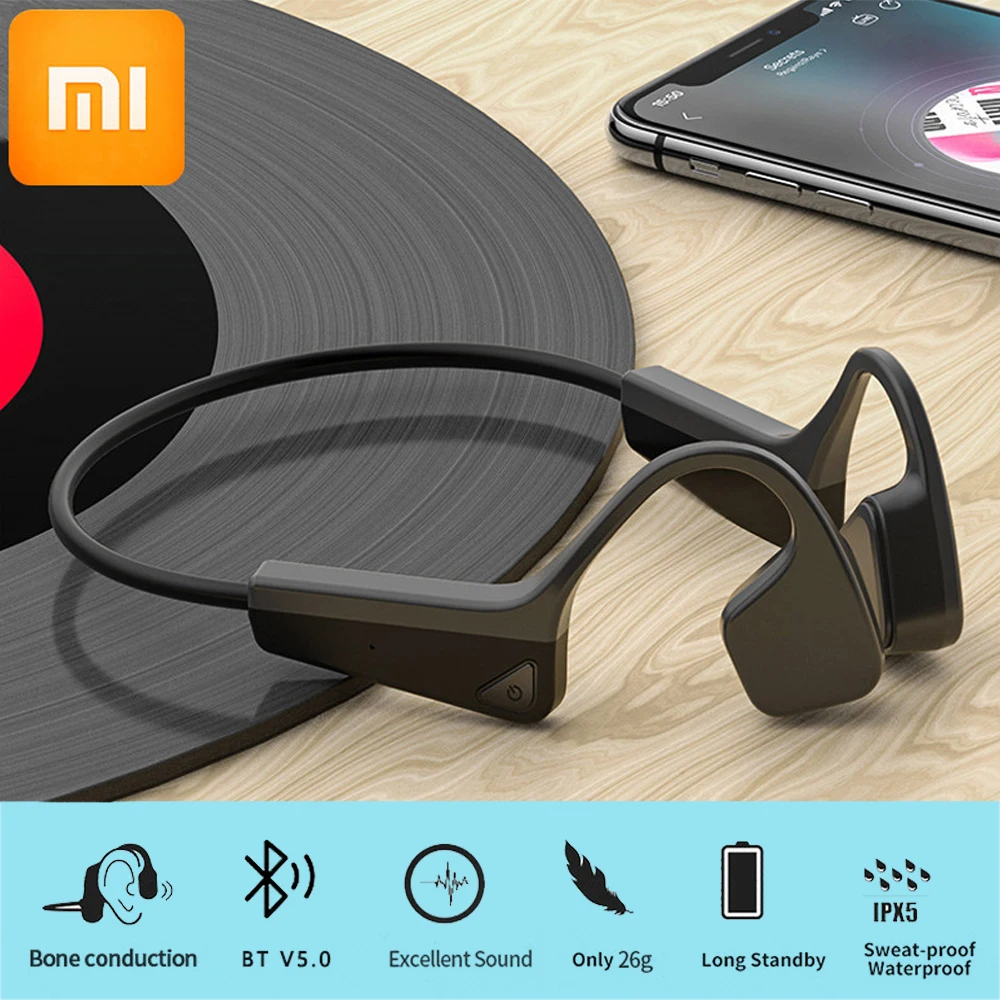

Xiaomi 2023 Bone Conduction Earphones Sports Headphones Wireless Bluetooth-Compatible Headset Hands-free with Mic for Running