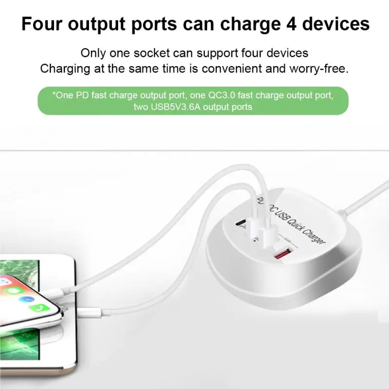 

Pd Charger Usb Charger 4 Ports Portable Usb Docking Station Fast Charging Ablet Phone Charger Phone Accessories Quick Charge