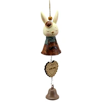 happy easter decoration bunny gift wind chimes cute rabbit easter ornament for home garden backyard patio japanese style