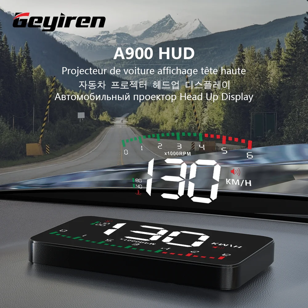 Проектор лобового стекла DOS GEYIREN A900 автомобильный проектор сигнализации EOBD OBD2