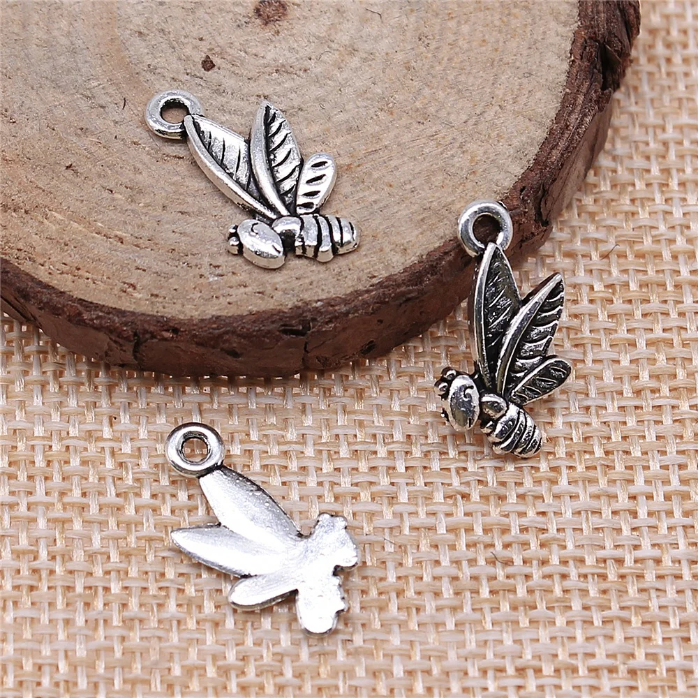 

30pcs Charms Honey Honeybee Bee Hornet 19x15mm Antique Silver Color Pendants Making DIY Handmade Tibetan Finding Jewelry