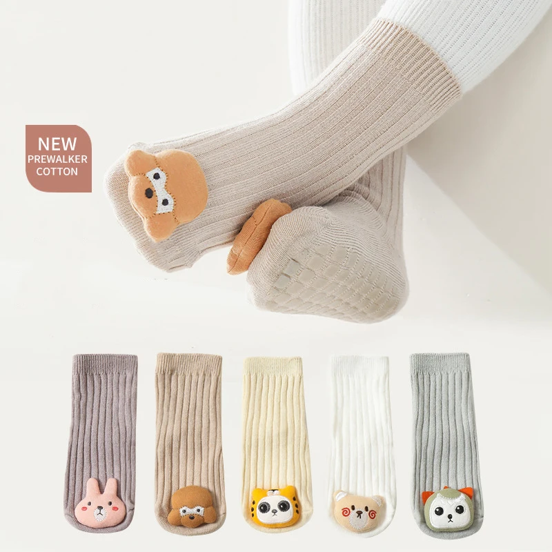 

Cute Cartoon Animal Baby Socks for Boy Girl Winter Spring Cotton Bear Duck Anti Slip Soled Newborn Toddler Socks Accesorio Bebe