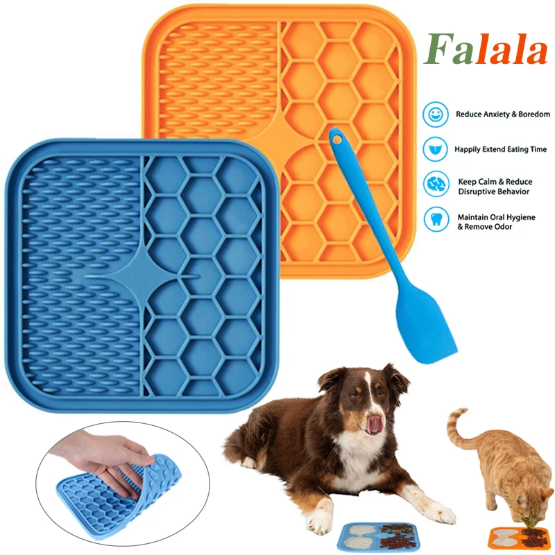 

Lick Pad for Dog Cat Slower Feeder Licky Mat for Puppy Kitten Silicone Dispenser Pet Feeding Licking Mat Bathing Distraction Pad