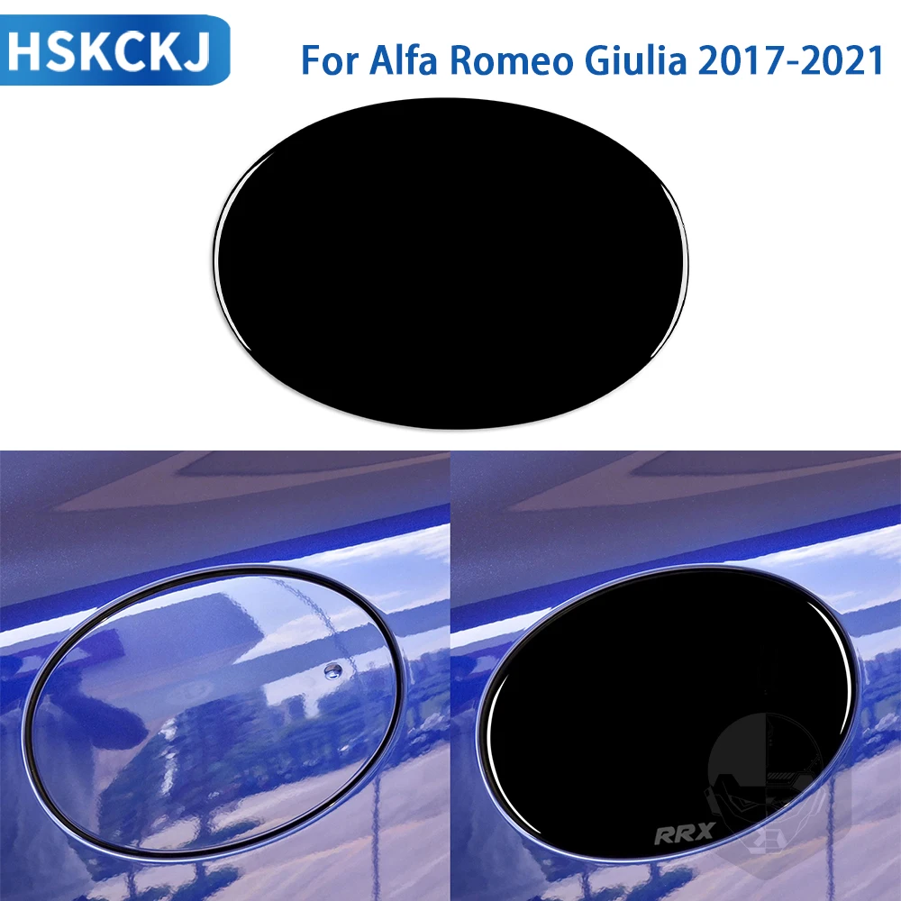 

Аксессуары для Alfa Romeo Giulia 2017 2018 2019 2020 2021, черная пластиковая внутренняя крышка топливного бака автомобиля, декоративная наклейка