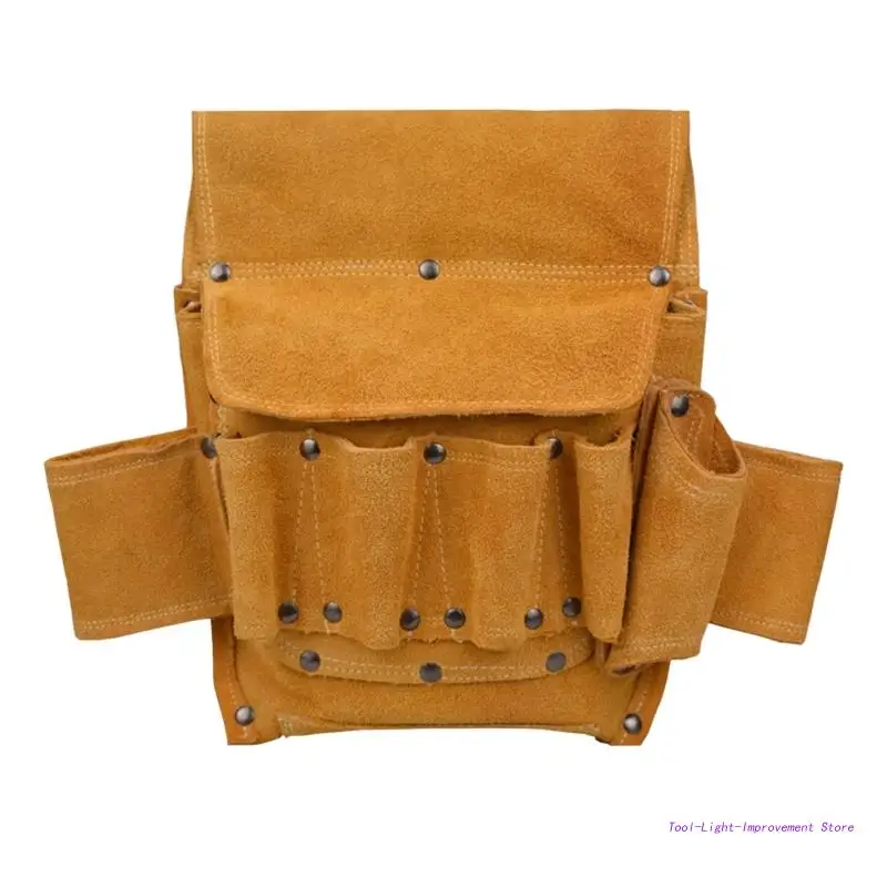 

Thickened Tool Waist Bag Cowhide Hardware Tool Storage Toolkit for Carpenter