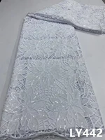 african lace fabric sequins tulle lace new design high quality handcut embroidery swiss voile fabric lace with dress ly442