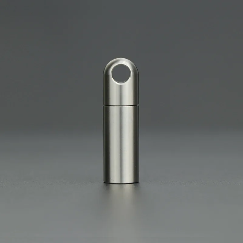

Durable Solid Titanium EDC Emergency Capsule With Rubber Seal Outdoor Storage Container Dry Box Xmas Gift