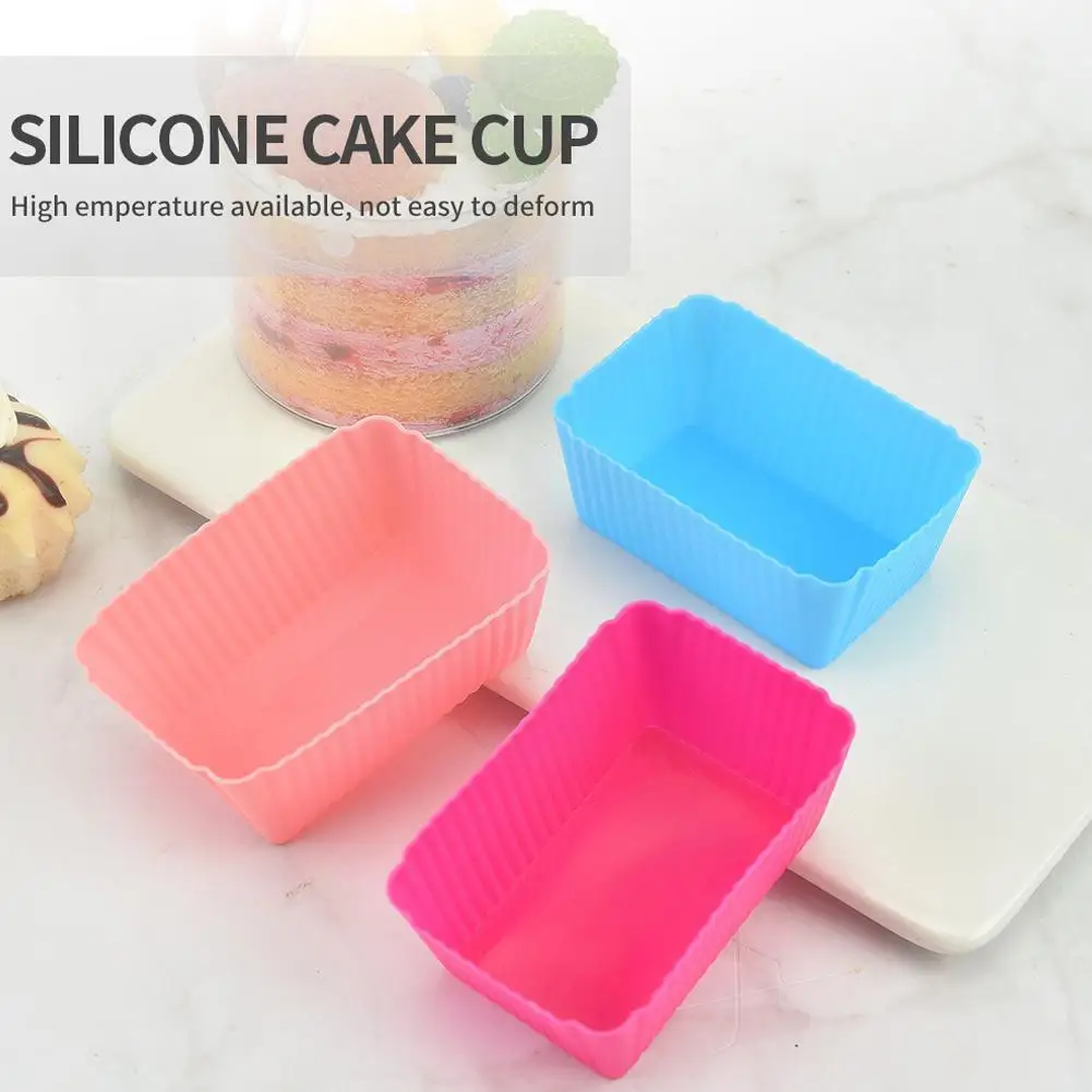 

1pcs Silicone Rectangular Reusable Cake Molds Jelly Pastry Mould Muffin Baking Kitchen Tool Maker Cupcake Cup K0j3