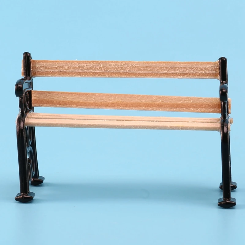 1/24 Dollhouse Miniature Garden Patio Furniture Park Bench |