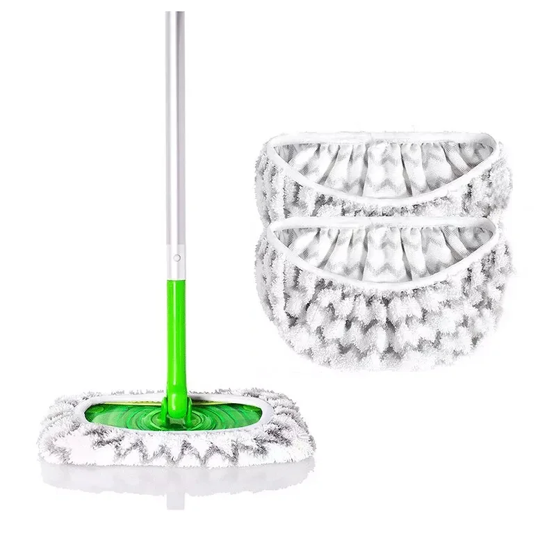 

2PCS High Quality Reusable Microfiber Mop Pads Compatible with Swiffer Sweeper Mop Cloths Cleaning Floor Wet Dry Refills