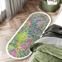 Monet Van Gogh Oil Painting Floral Bedside Carpets Bedroom Soft Fluffy Area Rug Non-Slip Bathroom Absorbent Mats Decor Floor Mat