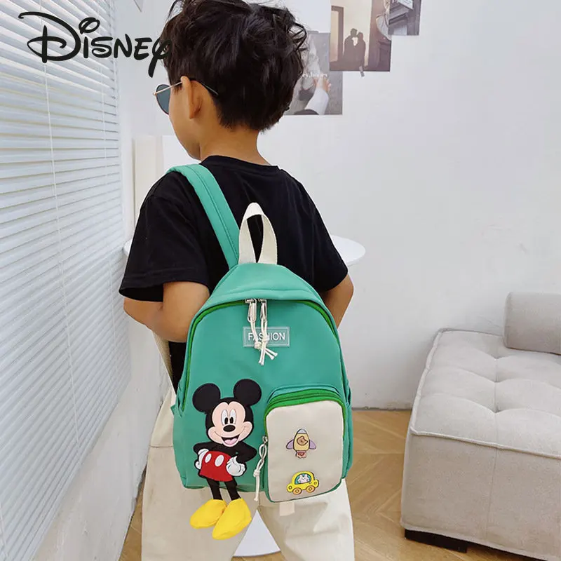 Disney Mickey Cartoon Children's Backpack Fashion Large Capacity Student Schoolbag Multi Functional Storage Casual Backpack
