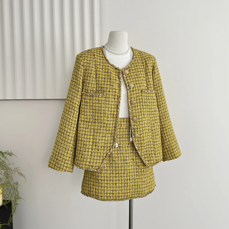 LUZHEN 2024 новый элегантный повседневный пиджак в клетку с принтом Burr Edge короткая
