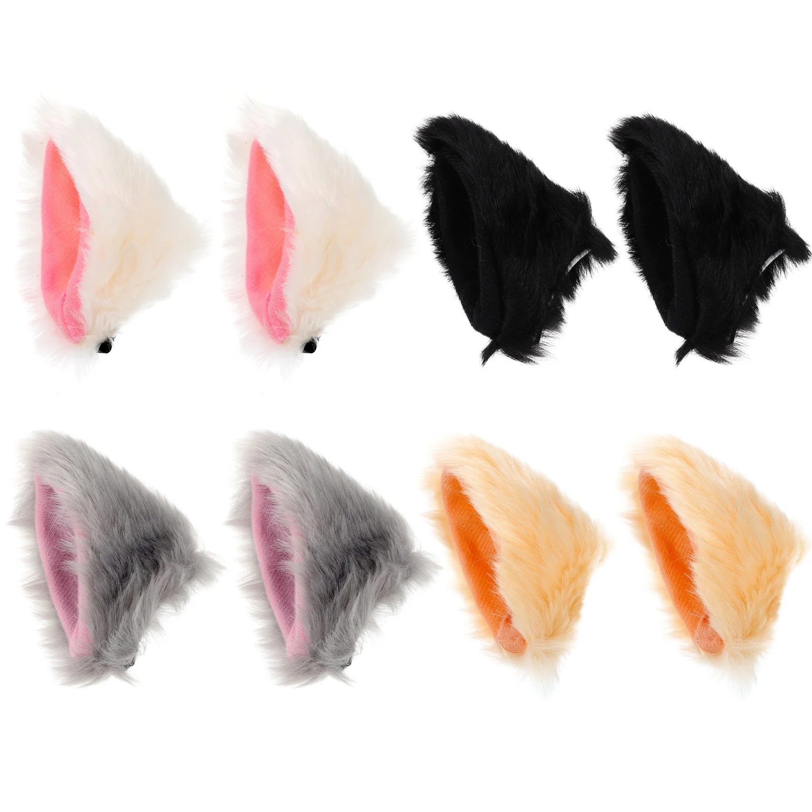 

4 Pairs Cat Ears Cosplay Clip Girl Clothing Animal Ear Hair Clips Girl Cat Ear Cosplay Girl Hair Clips