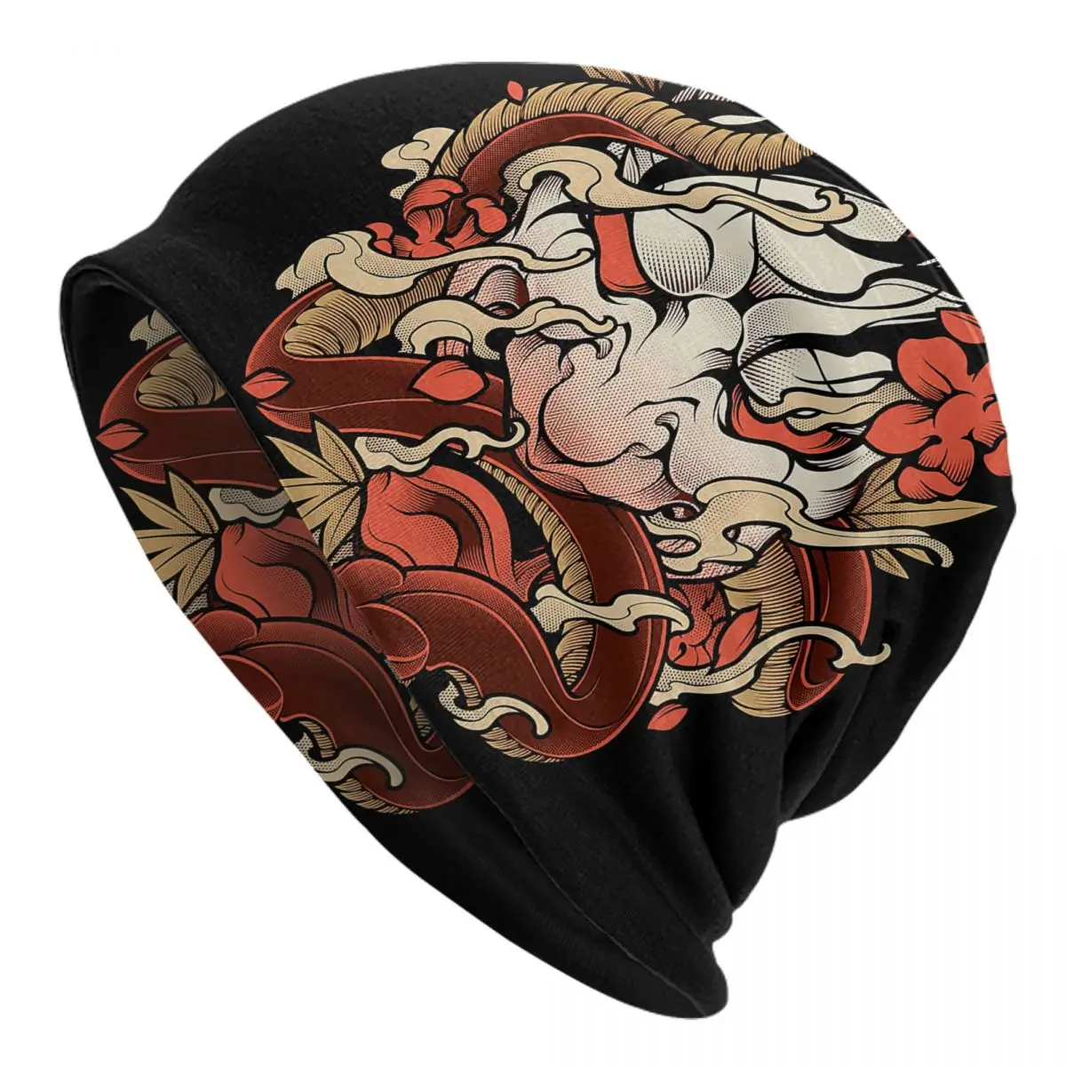 Oni Irezumi ( Red Version ) - Japanese Tattoo Style Adult Men's Women's Knit Hat Keep warm winter Funny knitted hat