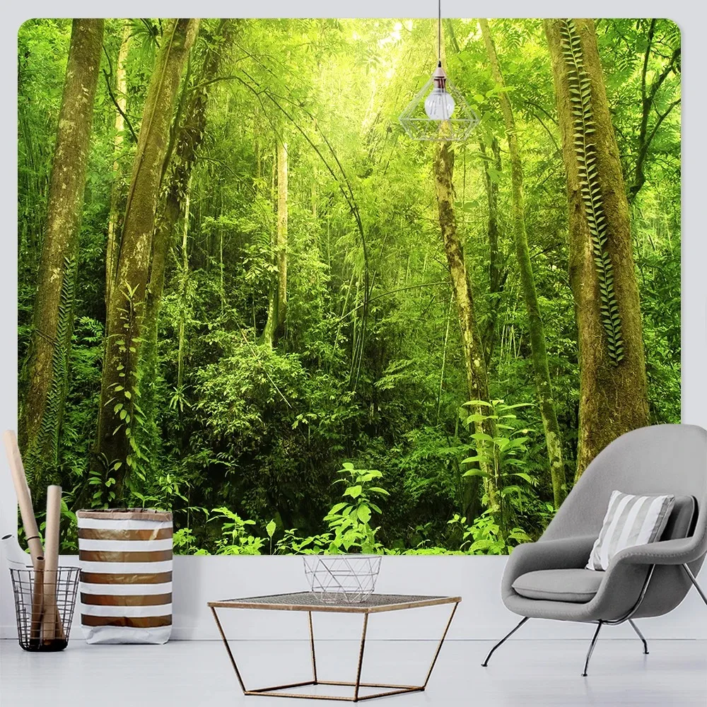 Украшение дома лесной гобелен богемная подвесная ткань спальня гостиная стена