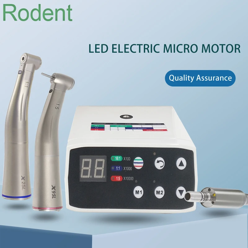 

Dental Clinical Brushless Micromotor Fiber Optic Electric Motor Handpiece Dentistry Tool Dentist with 1:1 1:5 Contra Angle