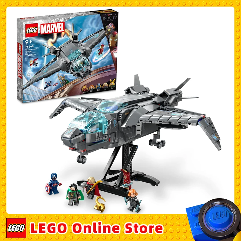 

LEGO Marvel The Avengers Quinjet 76248 Spaceship Building Toy Set with Thor Iron Man Black Widow Loki and Captain America