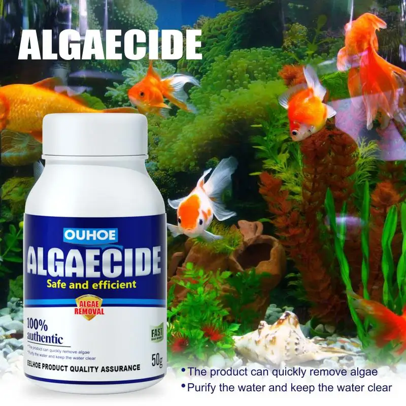 

50g Aquarium Algaecide Water Algae Control Fish Tank Moss Remover Cleaning Tools Fish Aquatic Pet Supplies Pet Products