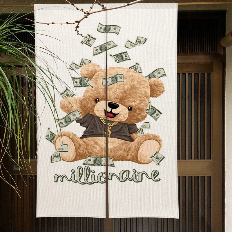 Забавное животное кошка дверь куратин медведь собака японская дверная