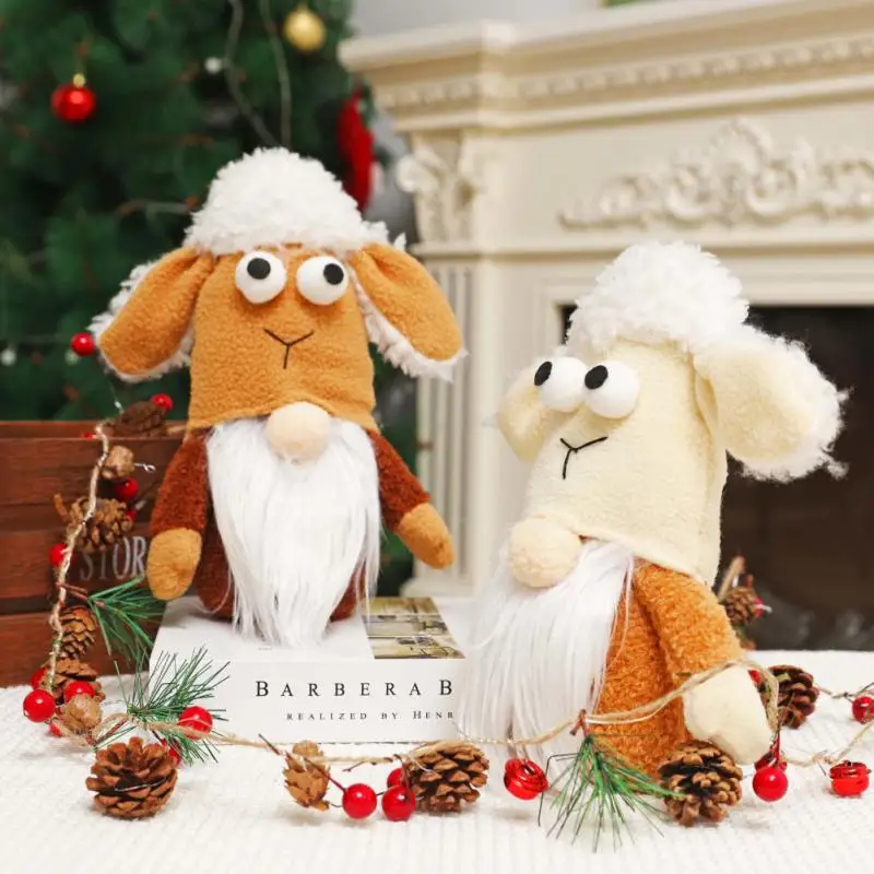 

Lovely Christmas Plush Doll Santa Rudolph Sheep Doll Pendant Kid Xmas Gift Land God Doll Gift Xmas Home Ornaments Decor