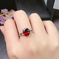 genuine 925 sterling silver ruby ring for women wedding bands anillos de red ruby gemstone engagement jewellry bizuteria anel
