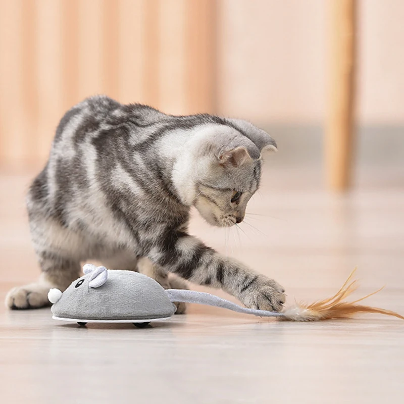 

USB Rechargeable Automatic Cat Toys Indoor Teaser Mouse Mice Prank Joke Scary Trick Toy for Cat Puppy Funny Gifts