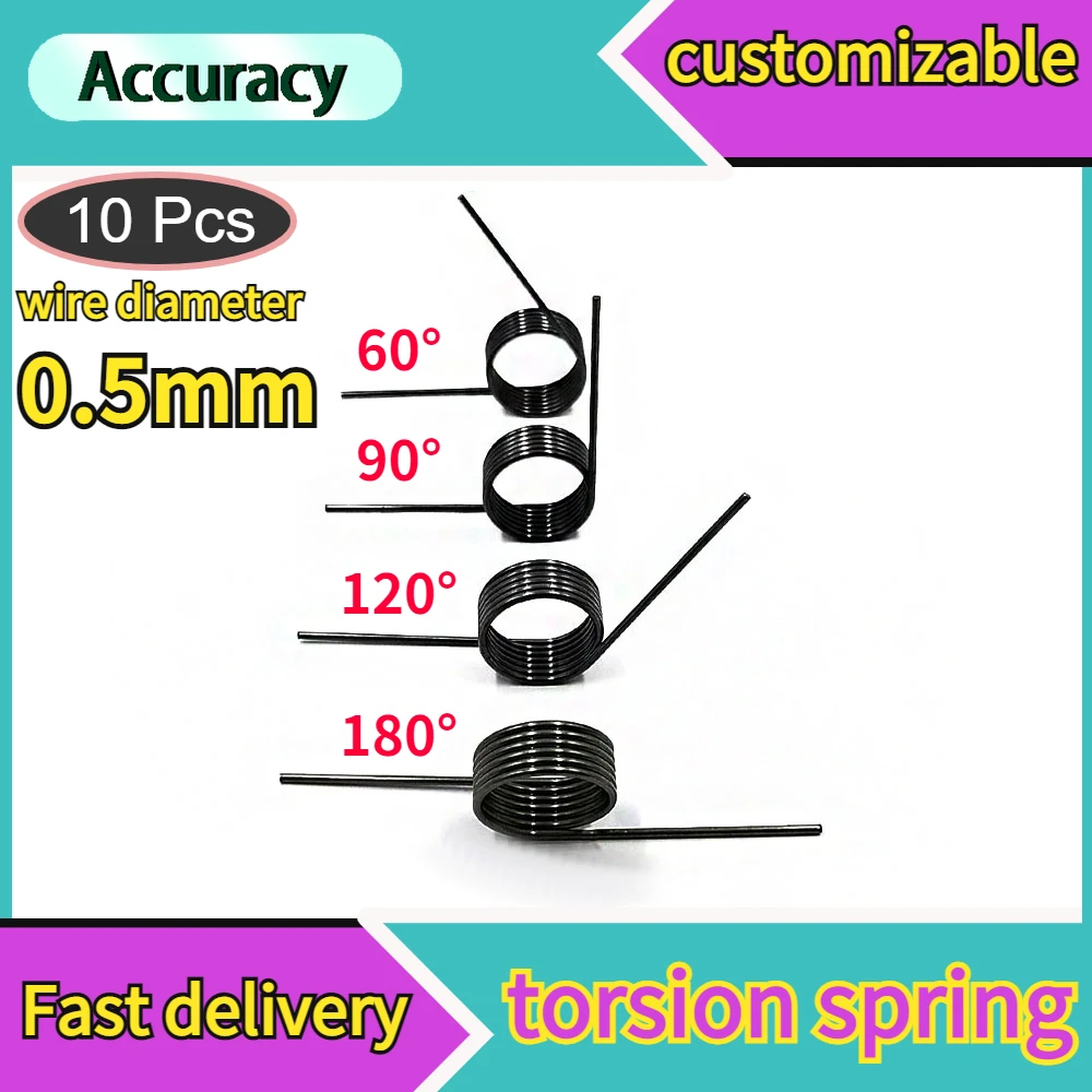 Wire Diameter 0.5mm 10 PCS V-spring Torsion Small Torsion Spring Hairpin Spring 180/120/90/60 Degree Torsion Spring  Spring Clip