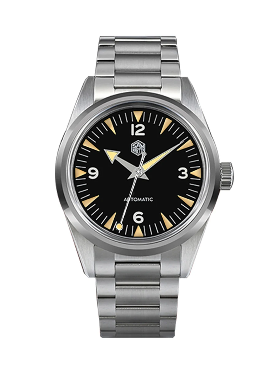 

Часы наручные San Martin Мужские автоматические, механические в стиле ретро, с сапфировым стеклом и пузырьками, водонепроницаемые 10 АТМ, светящиеся в темноте, 38 мм, NH35