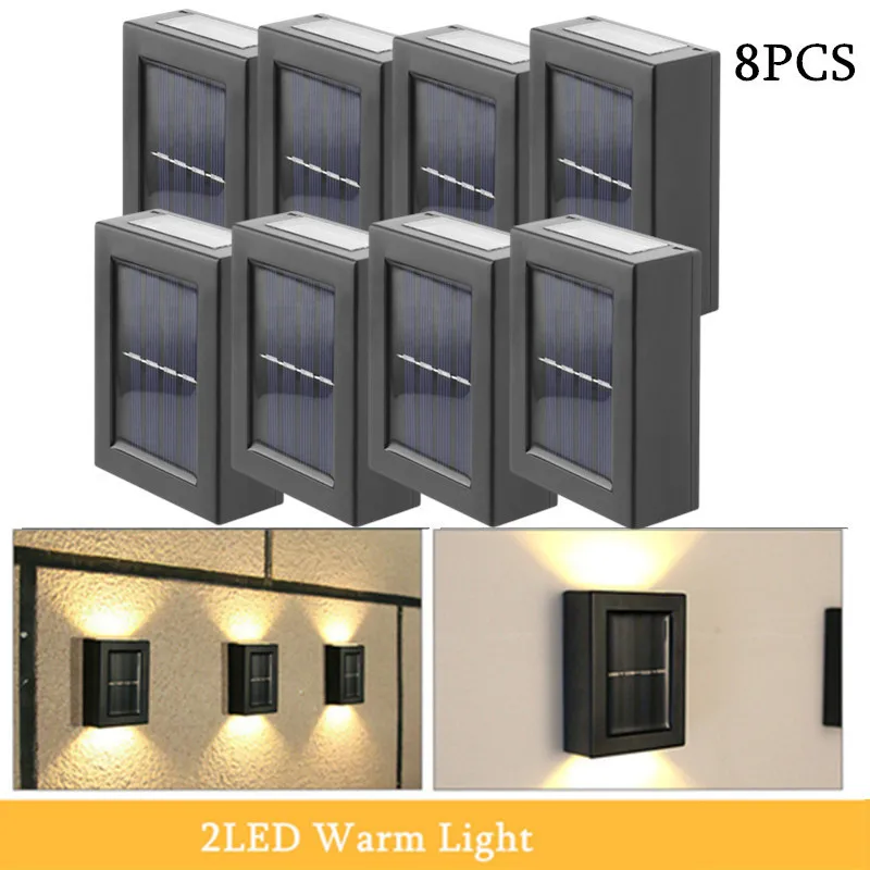 

Outdoor Fence Wall Light Garden Decor LED IP65 Balcony Waterproof Up And Down Solar Power Courtyard Streetlights 1/2/4/6/8/10Pcs