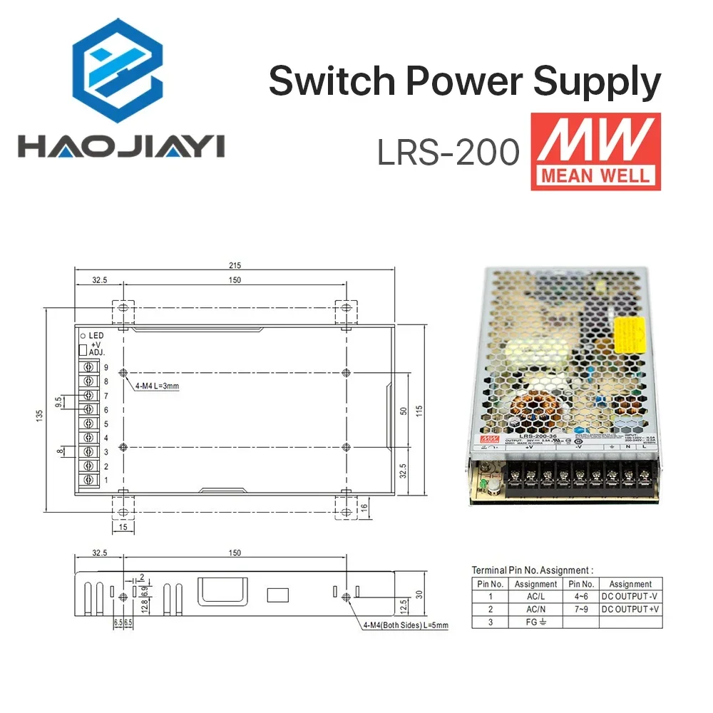 Импульсный источник питания Meanwell 12 В 24 36 48 200 Вт оригинальный МВт тайваньский