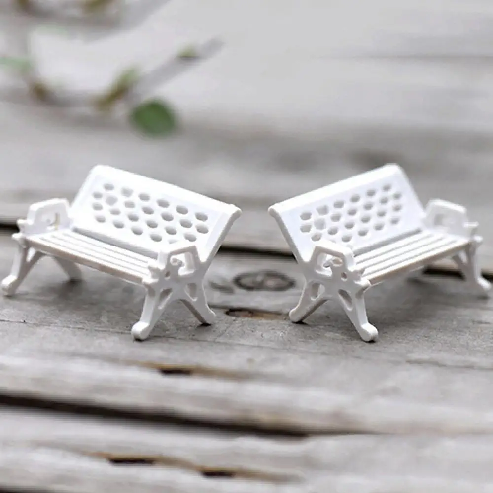 

Crafts 2Pcs Ornament Miniature Craft Mini Romantic Park Seat Bench Garden Fairy Dollhouse Decoration Decor Supplies Products