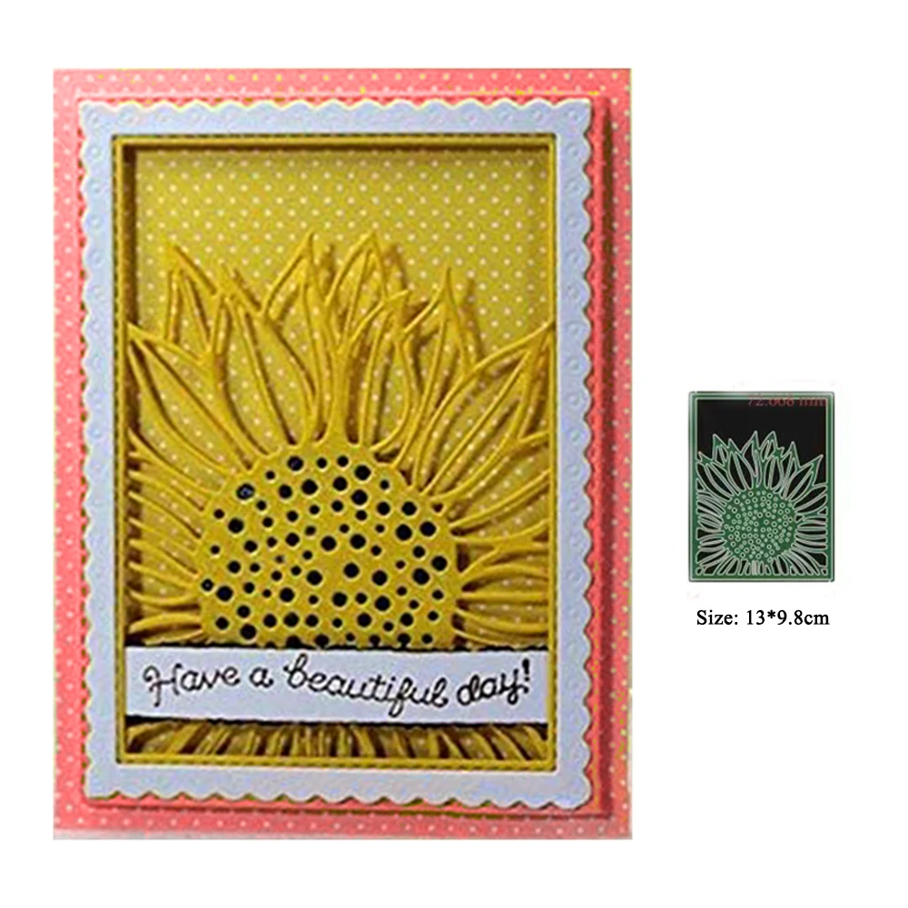 

Metal Cutting Die Cut Dies Scrapbooking Sunflower Paper Craft Diy for Card Making Frame Embossing Folders stencils