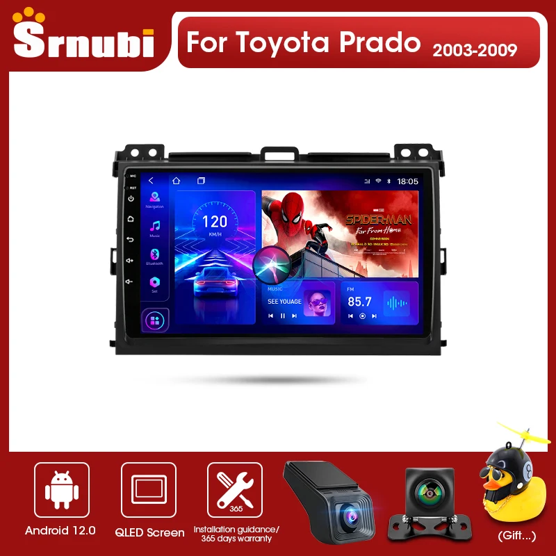 

Srnubi Android 12,0 автомобильное радио для Toyota Prado 2003-2009 мультимедийный видеоплеер 2Din 4G WIFI GPS навигация Carplay головное устройство