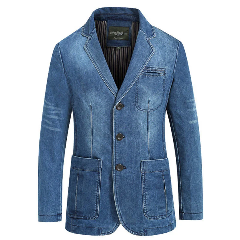 

Men's Long Sleeved Denim Jacket, High Quality, Cotton, Spring Festival Series