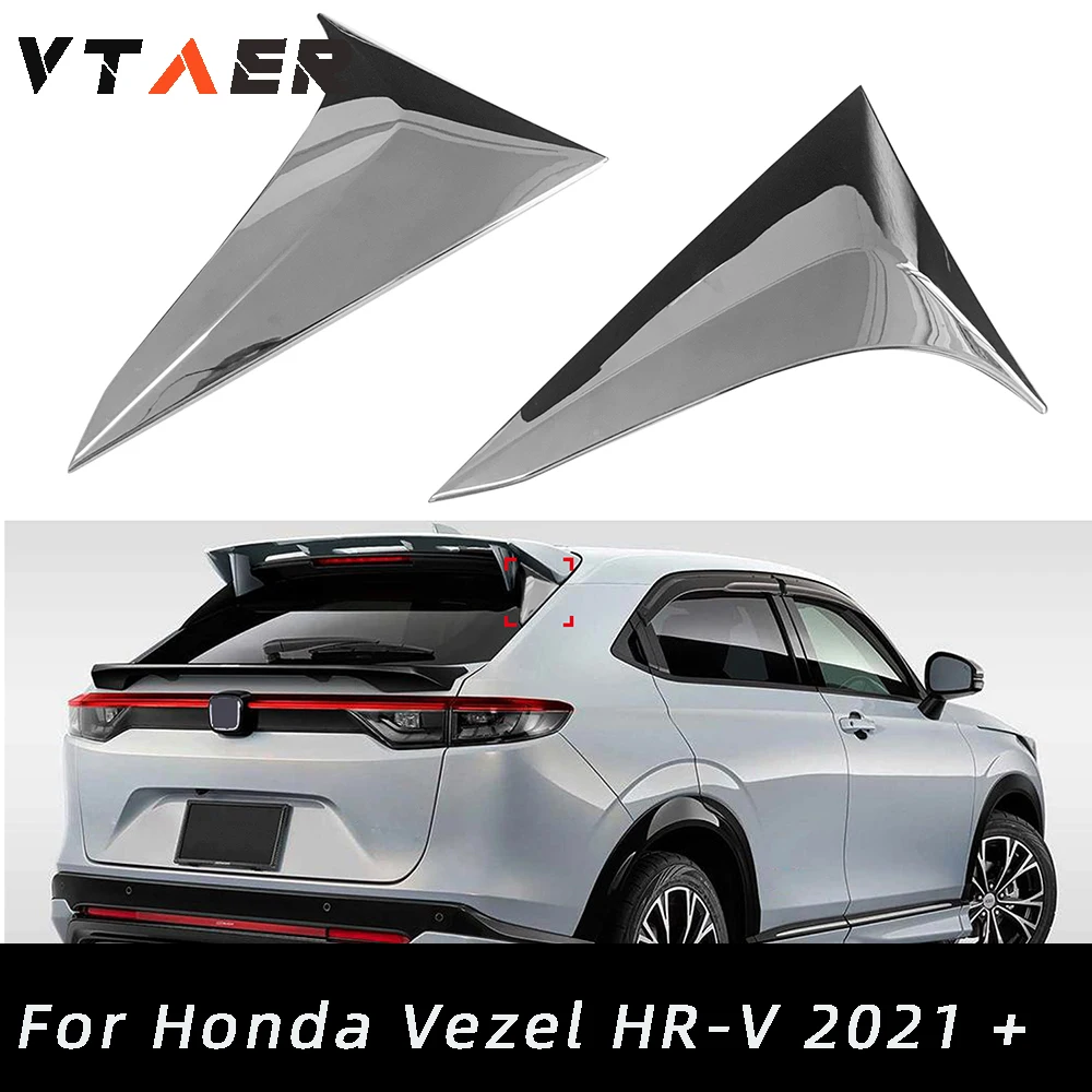 

For Honda Vezel HR-V HRV 2021 2022 Exterior ABS Side Rear Window Spoiler Cover Trim Molding Garnish Surround Car Styling 2pcs