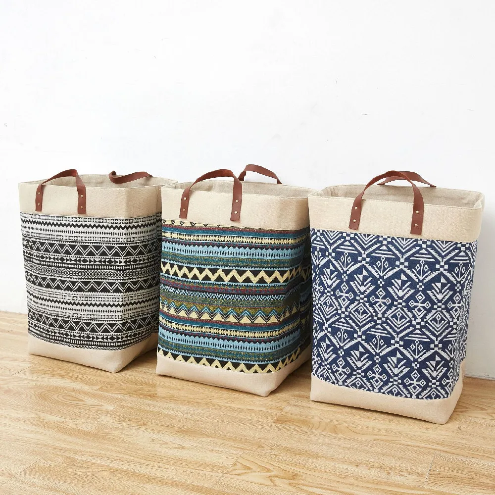 

Jute Storage Bag Simple Folding Portable Dirty Linen Shopping Bag Large-capacity Organizer and Storage Say Goodbye to Messy Life