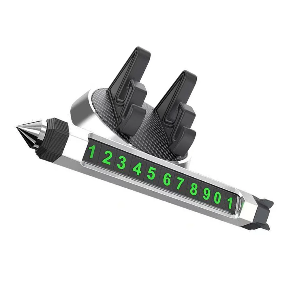 

1pc Durable Creative Mobile Phone Holder Temporary Stop Sign Parking Number Plate for Car Automobile