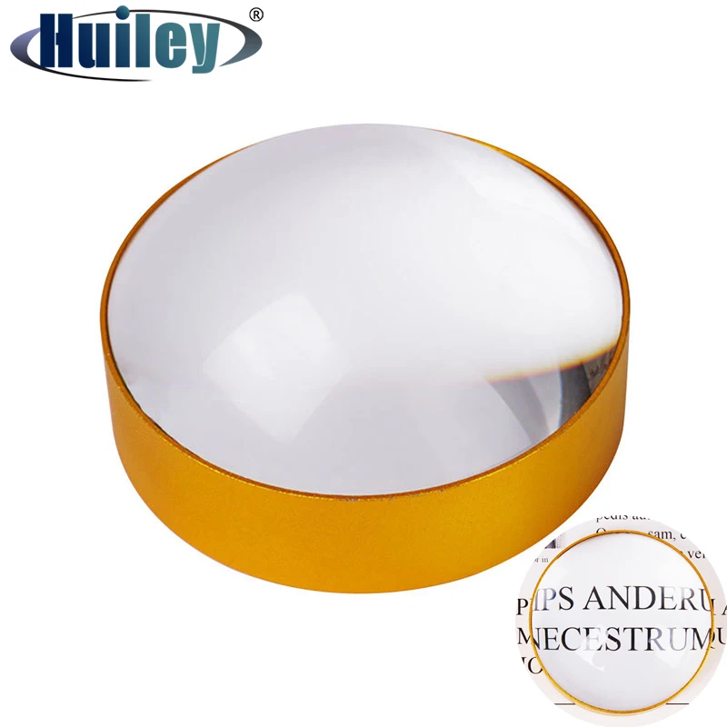 

Desktop Magnifier 10X Paperweight Magnifying Glass Diameter 60mm Optical Glass Lens for Reading Newspaper Map with Metal Frame