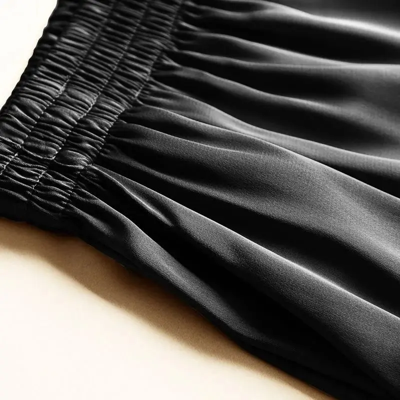 New Summer Womens High Waist Silky Shorts Fashion Loose Soft Comfortable Wide Leg Short Pants Female Acetate Pajama Pants Shorts