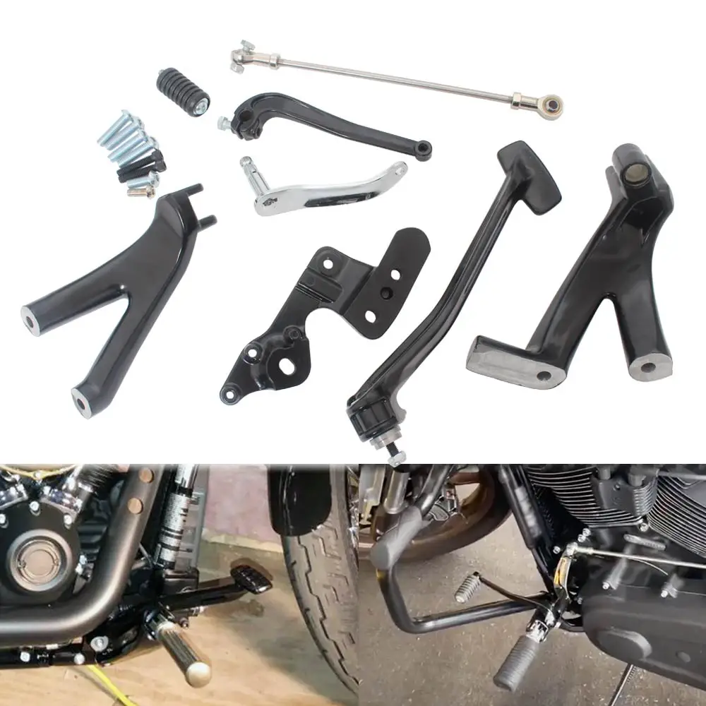 

Motorcycle Aluminum Forward Controls Kits Foot Pegs Rest For Harley Softail Street Bob Low Rider FXLR FXBB Standard FXST 2018-21