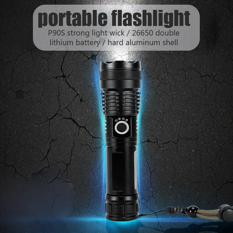 Светодиодный фонарик XHP50 мощные светодиодные фонарики с USB 5 режимов фонарь для