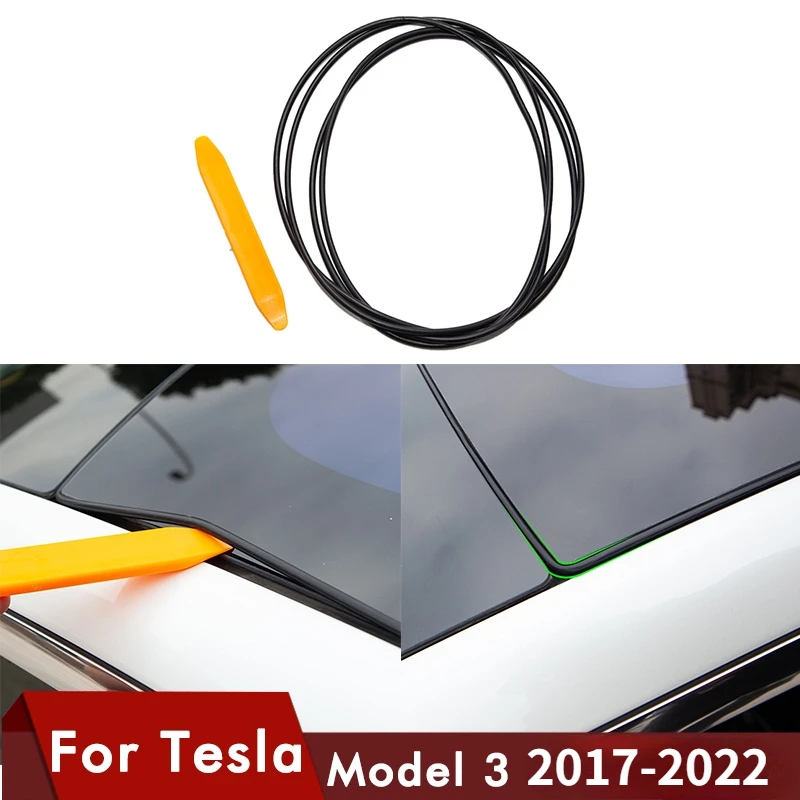 For Tesla Model 3 Car wind Noise Reduction Kit Quiet Seal Kit Model3 Car Accessories Skylight glass sealing strip three New 2022