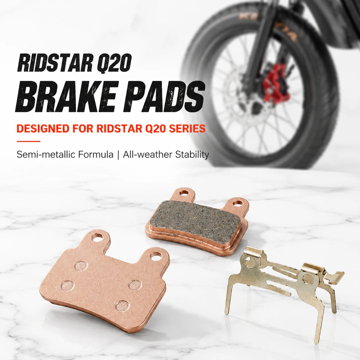 Фото Вседорожные полуметаллические накладки для Ridstar Q20 – грязе- и водостойкие, совместимы с XD-KLBS-DOTS/XOD, передние/задние, класс эндуро №2