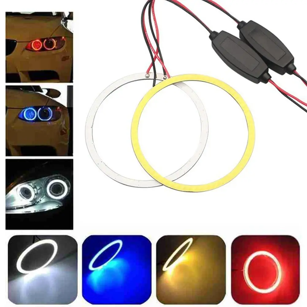 

Автомобильные ангельские глазки, COB, фонарь для автомобиля и мотоцикла, 60/80/100 мм, передняя фара, круговое кольцо, противотуманная модель L2M5