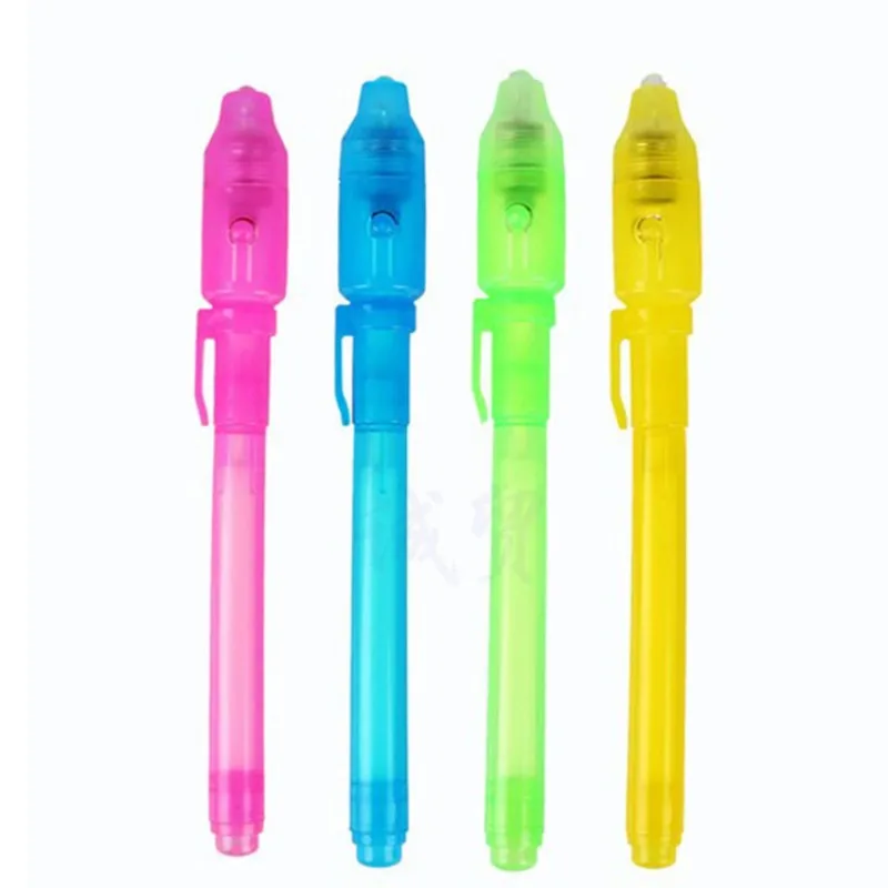 4/1 шт. светящаяся ручка Magic Purple 2 в 1 УФ-черный свет комбинированная для рисования с