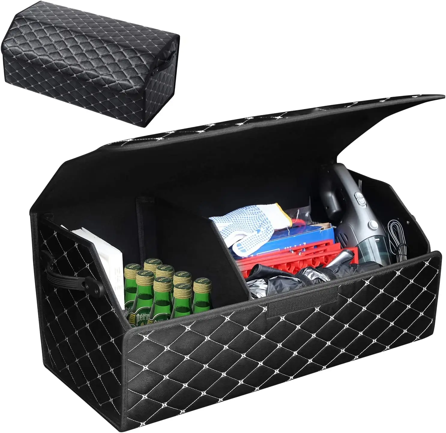 

Вместительная Автоматическая многофункциональная сумка для хранения инструментов, органайзер для багажника автомобиля, коробка для хранения, складная кожаная коробка для аварийного хранения
