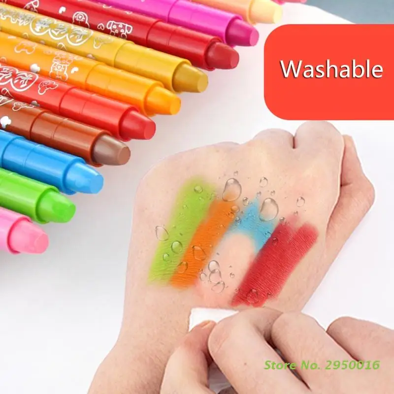 

12/24/36/48 Colors Crayon Non Toxic Water-soluble Crayon for Kids Erasable Silky Oil Pastel Stick Children Painting Tool