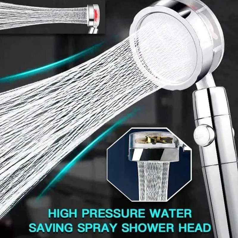 

360 Power Shower Head Propeller Shower Head With Fan Eco Strong Current High Pressure Turbo Shower Head For Bathroom