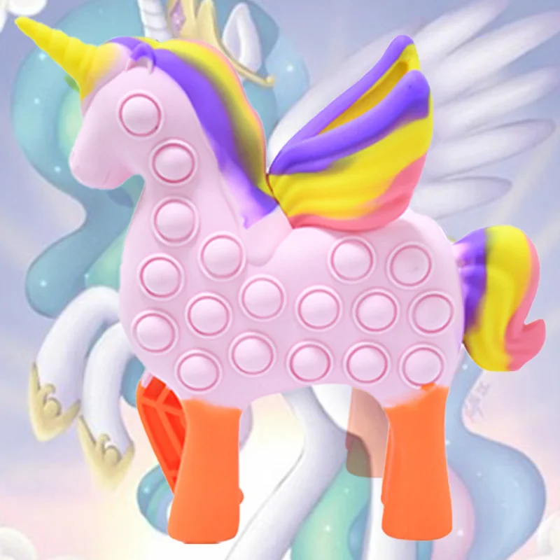 

New 3D My Little Pony Pop It Decompression Ball Fidget Toys Silicone Vent Round Pinch Antistress Adults Kid Sensory for Kids